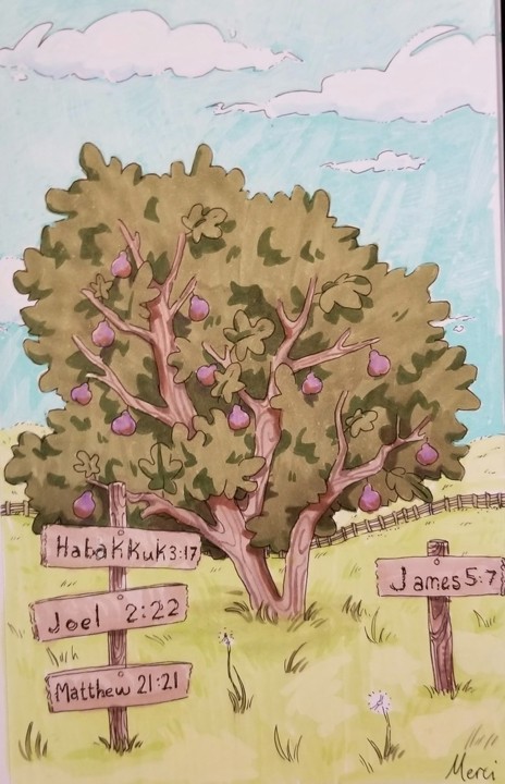 drawing of tree and bible verses